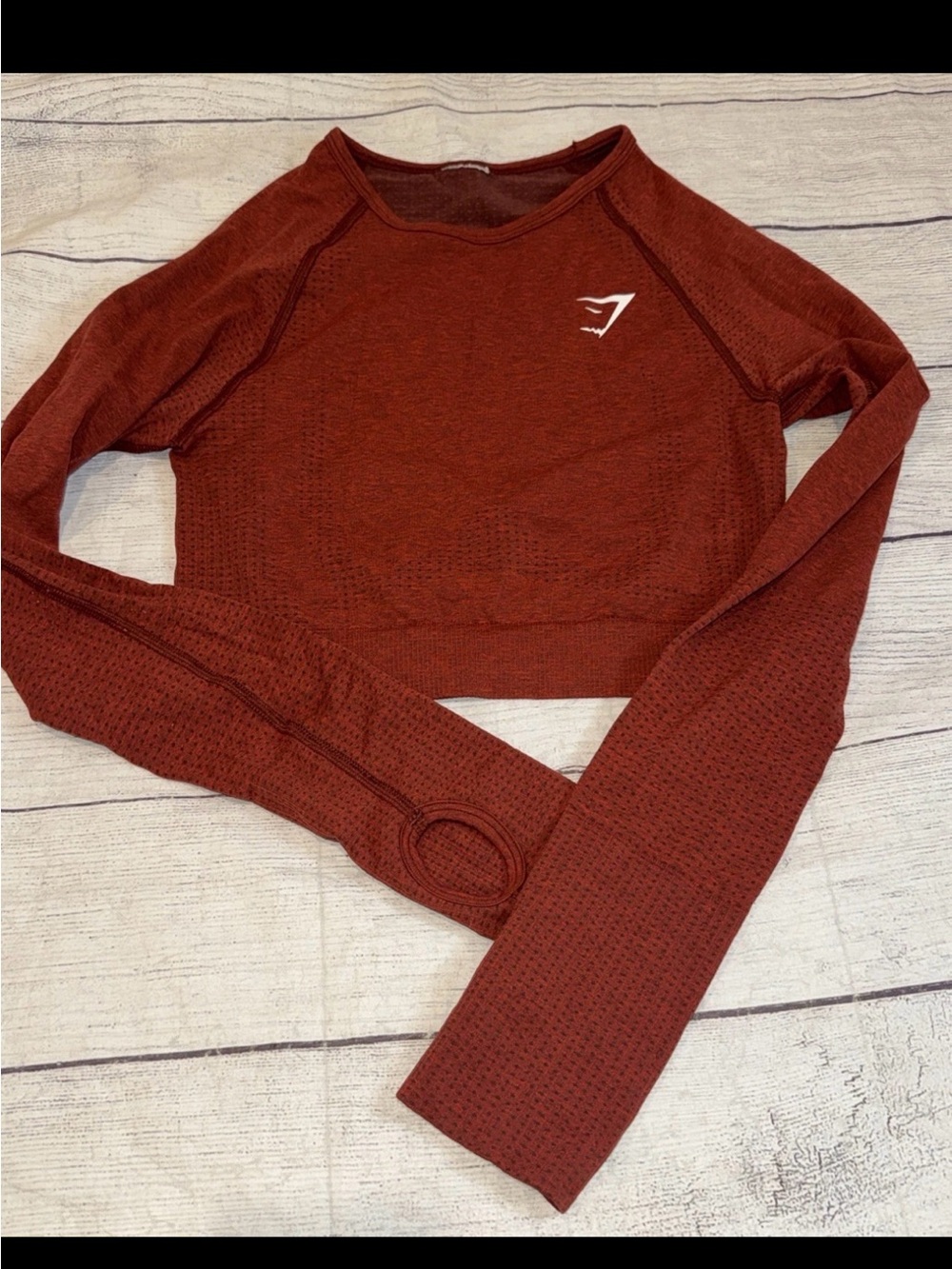 Gymshark Vital Seamless 2.0 Crop Top Brick Red Marl Size XS